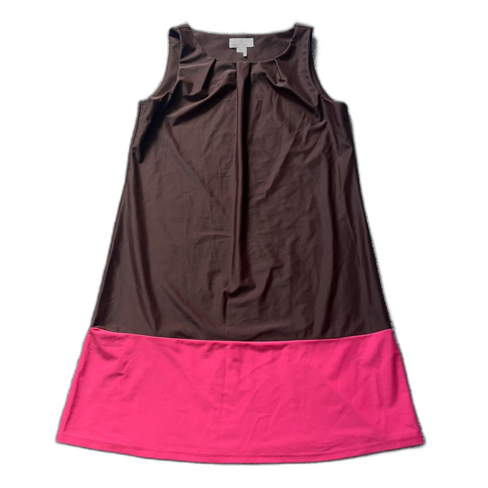 Jude Connally Pamela Brown Pink Colorblock Mini Shift Dress Womens sz S Stretchy